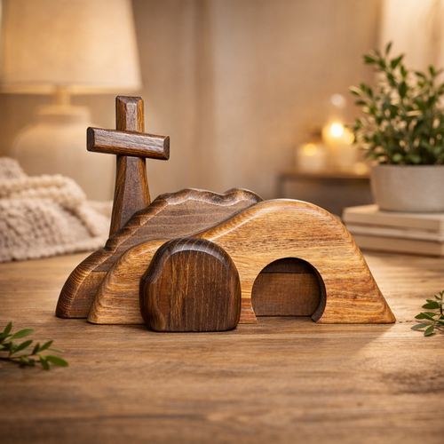DeoDaily™ Wooden Cross & Tomb